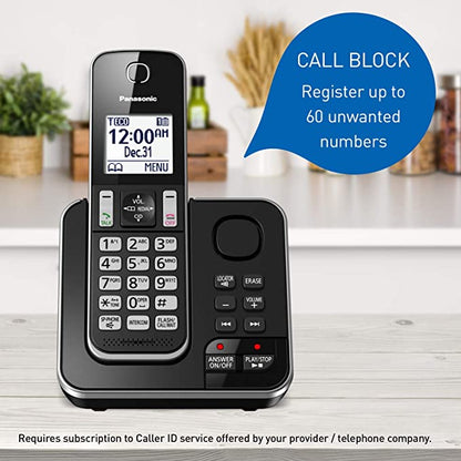 PANASONIC 1-Handset Phone with Answering Machine - Refurbished with Home Essentials warranty - KX-TGD390C