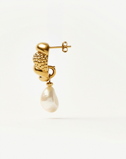 Pearl Baya Charm Drop Earrings | 18k Gold Plated/Pearl Earrings Missoma