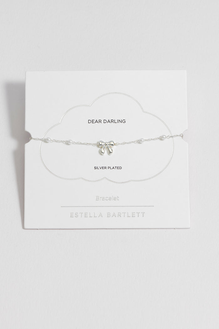 Pearl Bow Beaded Chain Bracelet