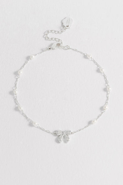 Pearl Bow Beaded Chain Bracelet