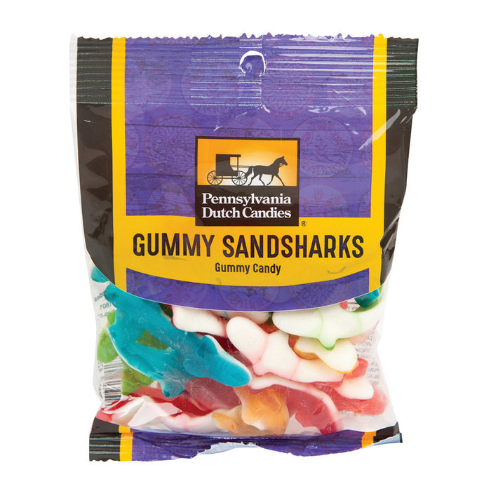 Pennsylvania Dutch Co. Multi Color Gummy Sharks Candy Peg Bag - 12 Count