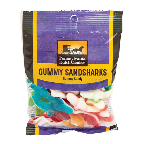 Pennsylvania Dutch Co. Multi Color Gummy Sharks Candy Peg Bag - 12 Count