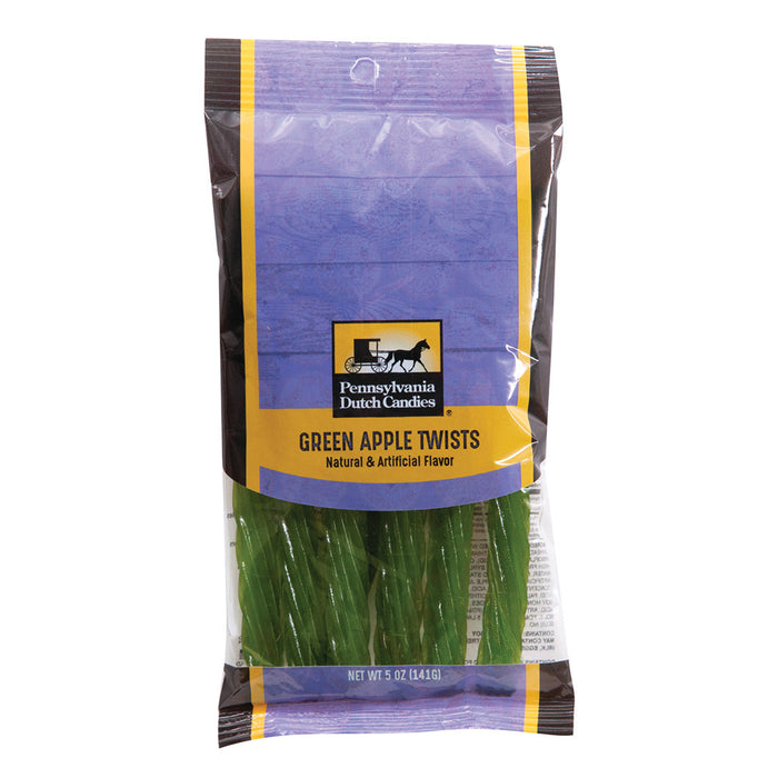 Pennsylvania Dutch Co. Sour Apple Licorice Twists Peg Bag - 12 Count