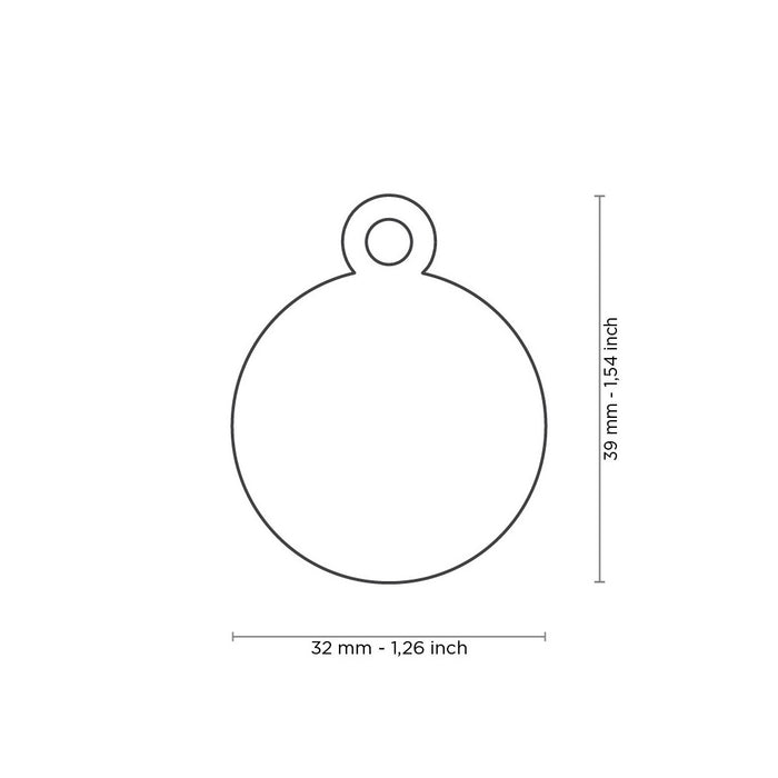 Personalized Red Circle Dog ID Tag - Custom Engraved Aluminum | MyFamily - Dog.Dog.Cat.