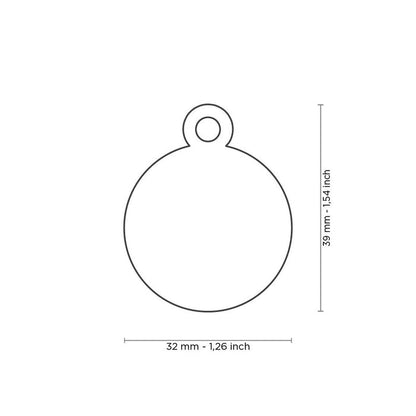 Personalized Red Circle Dog ID Tag - Custom Engraved Aluminum | MyFamily - Dog.Dog.Cat.