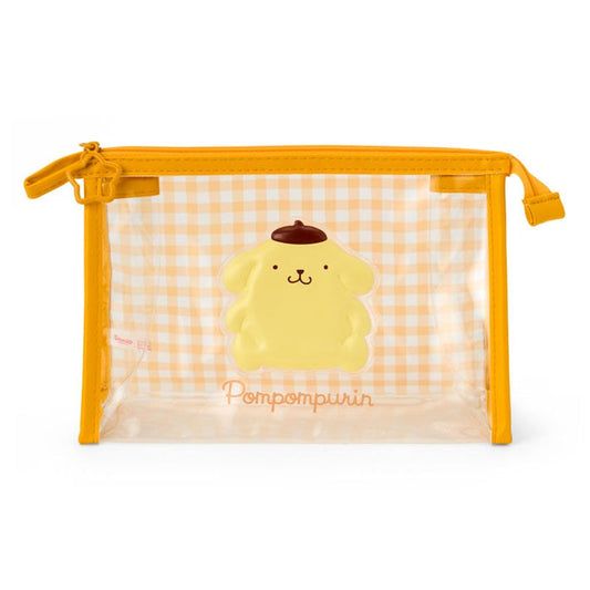 Pompompurin Clear Gingham Zipper Pouch Bags Japan Original