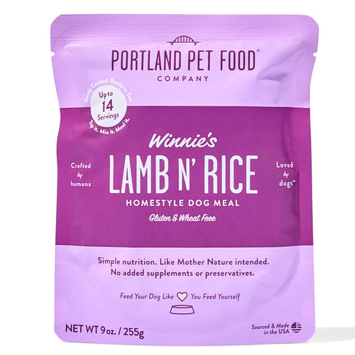 Portland Pet Food Company - Winnie's Lamb N' Rice Human Grade Fresh Wet Food Dog Pouches - Dog.Dog.Cat.
