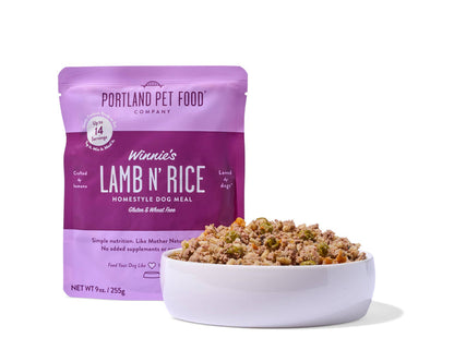 Portland Pet Food Company - Winnie's Lamb N' Rice Human Grade Fresh Wet Food Dog Pouches - Dog.Dog.Cat.