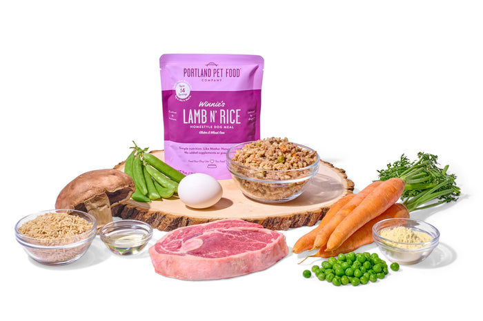 Portland Pet Food Company - Winnie's Lamb N' Rice Human Grade Fresh Wet Food Dog Pouches - Dog.Dog.Cat.