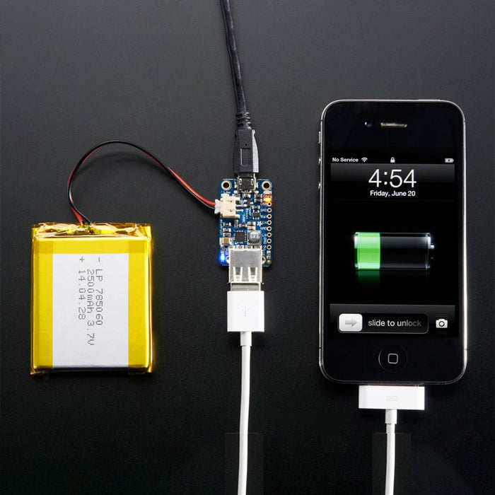 PowerBoost 500 Charger - Rechargeable 5V Lipo USB Boost @ 500mA+ by Adafruit - The Pi Hut