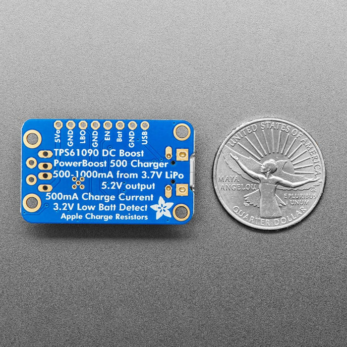 PowerBoost 500 Charger - Rechargeable 5V Lipo USB Boost @ 500mA+ by Adafruit - The Pi Hut
