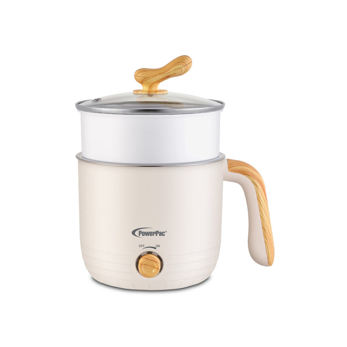 PowerPac 1.2L Stainless Steel Multi Cooker, Steamboat, Steamer (PPJ2012) White