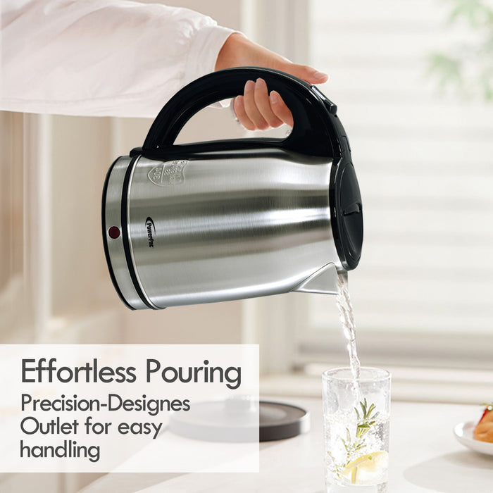 PowerPac Electric Kettle, Cordless Kettle Jug 1.8L Stainless Steel (PPJ2003)