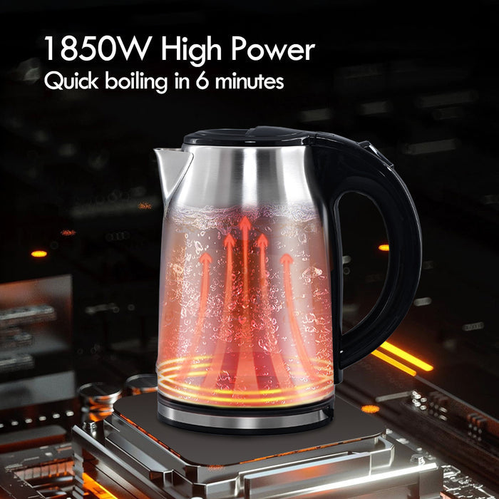 PowerPac Electric Kettle, Cordless Kettle Jug 1.8L Stainless Steel (PPJ2003)