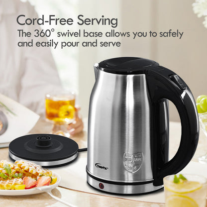 PowerPac Electric Kettle, Cordless Kettle Jug 1.8L Stainless Steel (PPJ2003)