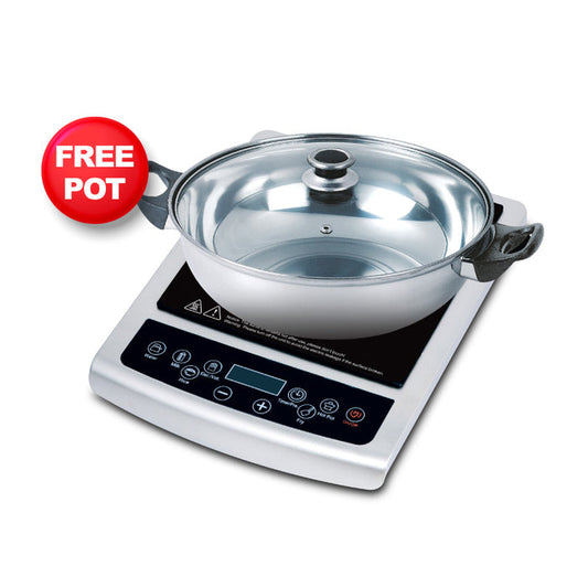 PowerPac Induction Cooker Steamboat with Stainless Steel Pot & Overheat Protection (PPIC848)