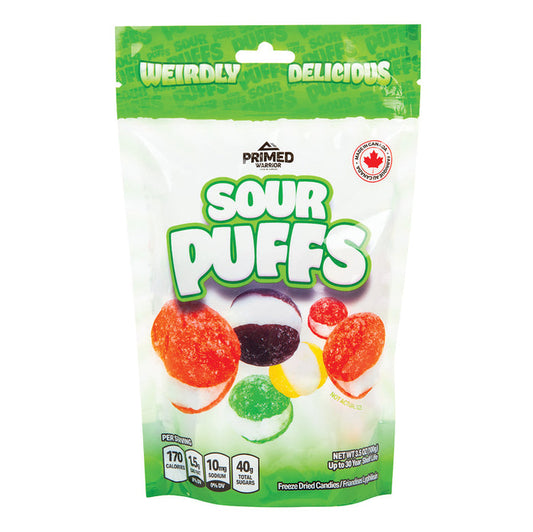 Primed Warrior Sour Freeze Dried Puff Candy - 12 Count