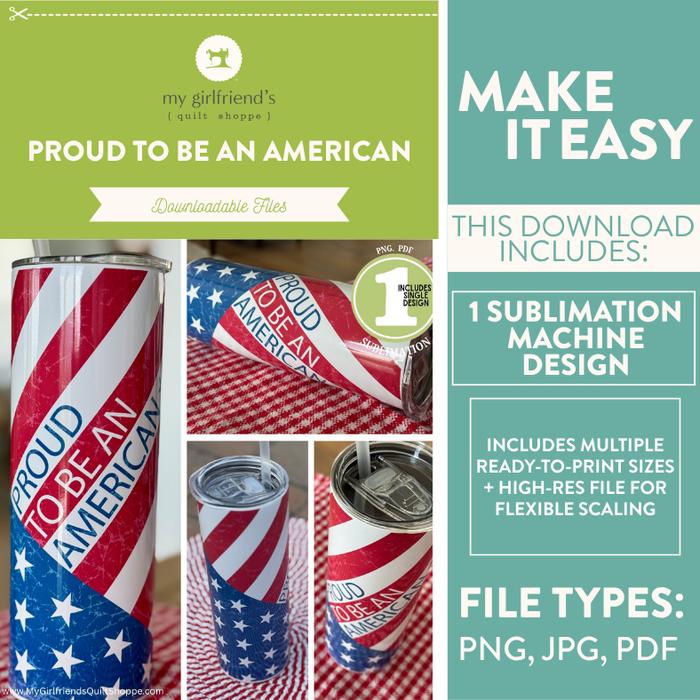 Proud to Be an American (Downloadable Sublimation Design)