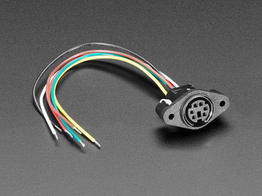 PS/2 Wired Connector - Panel Mount MiniDIN-6 [Discontinued] by The Pi Hut - The Pi Hut