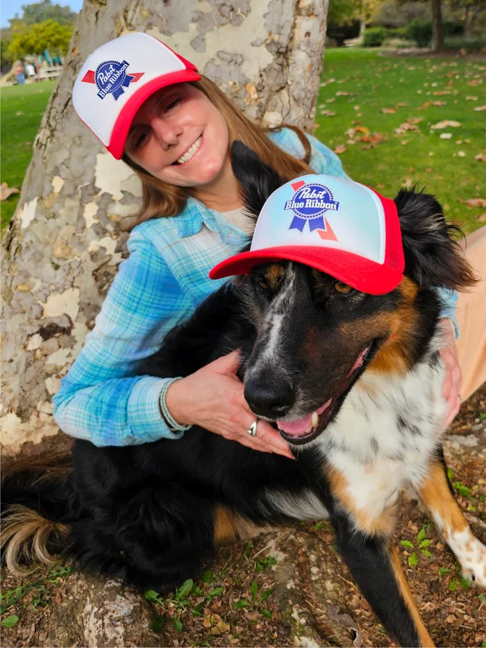 PupLid - Pabst Blue Ribbon l PBR l Trucker Hat for Dogs - Dog.Dog.Cat.
