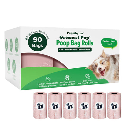 Puppington - Triple-Certified Compostable Thick Dog Poop Bags - Dog.Dog.Cat.