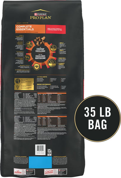 Purina Pro Plan Complete Essentials Shredded Blend Beef & Rice Dog Food - 35 lb - Dog.Dog.Cat.