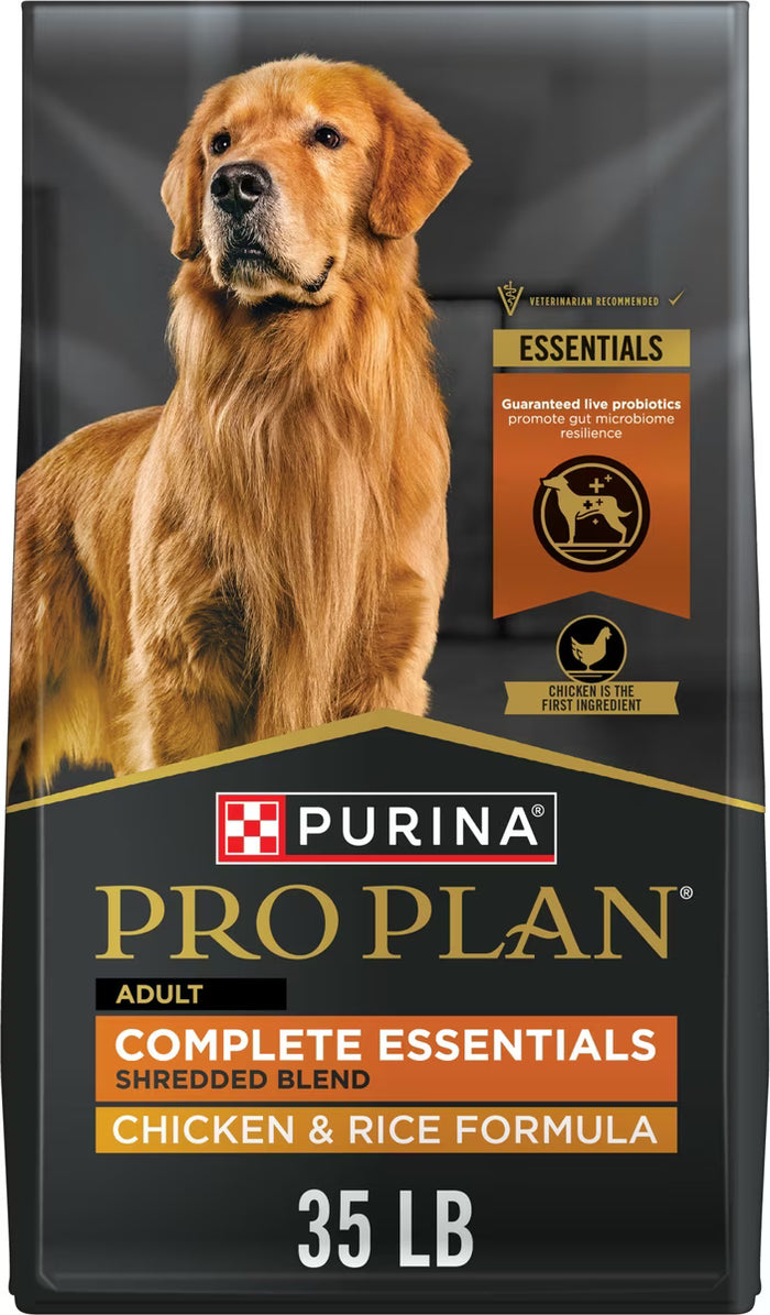 Purina Pro Plan Complete Essentials Shredded Blend Chicken & Rice Dog Food - 35 lb - Dog.Dog.Cat.