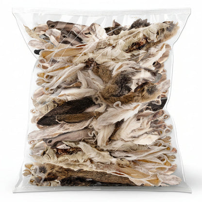 Bag of Rabbitdog Rabbit Ears Furry treats with a clear front for visibility
