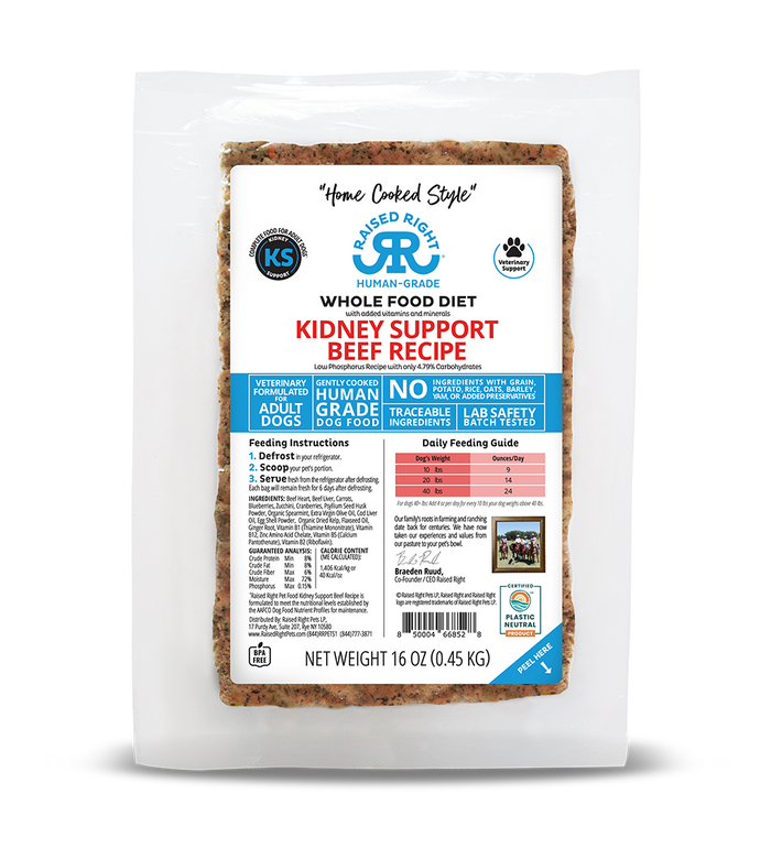 Raised Right Kidney Support Frozen Dog Food – Turkey, Beef & Pork - Dog.Dog.Cat.