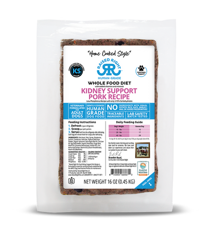 Raised Right Kidney Support Frozen Dog Food – Turkey, Beef & Pork - Dog.Dog.Cat.