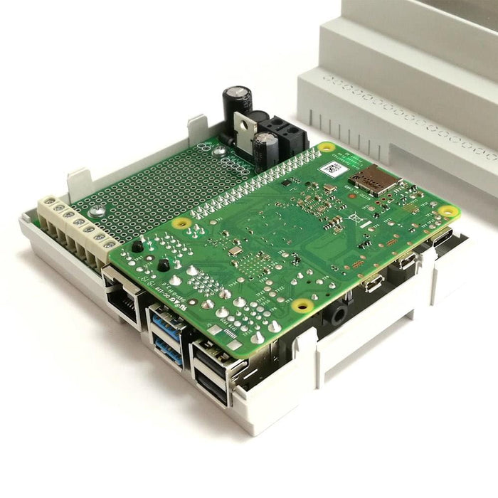 RasPiBox - Raspberry Pi 4 Prototyping DIN Rail Case (inc. 5V regulator) [discontinued] by Zihatec - The Pi Hut