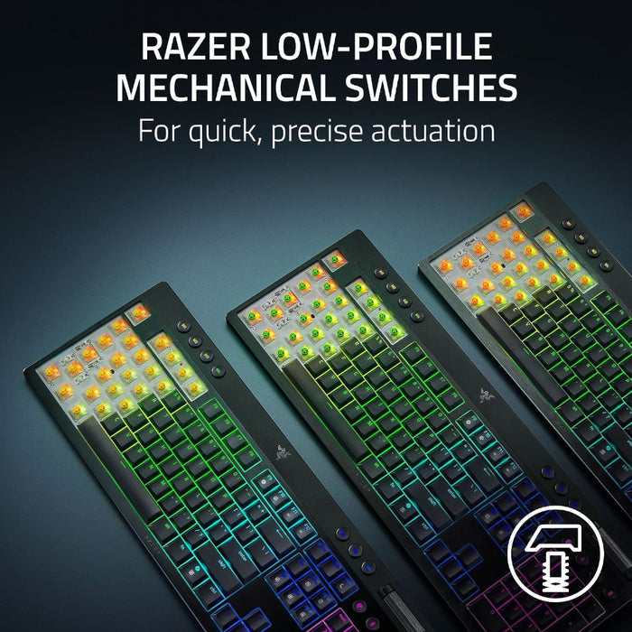 RAZER OFFICAL OUTLET - RZ03-05270200 BlackWidow V4 Low-Profile HyperSpeed Wireless Gaming Keyboard - Razer Renewed