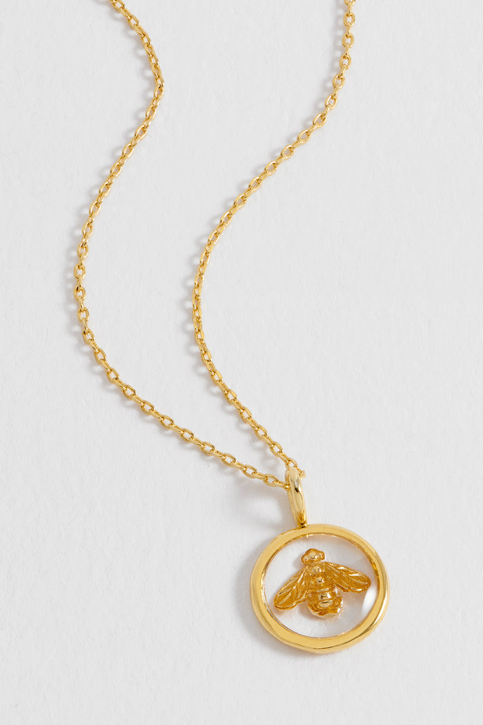 Resin Bee Pendant Necklace