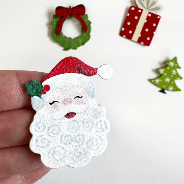 Santa w/ Holly Magnet