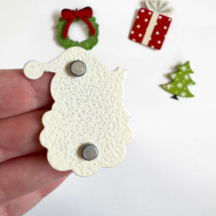 Santa w/ Holly Magnet