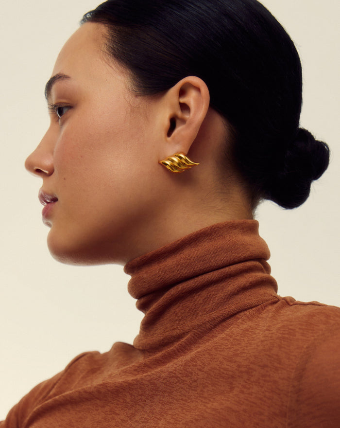 Savi Signature Oversized Stud Earrings | 18k Gold Plated Earrings Missoma