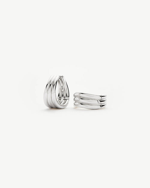 Savi Triple Ridge Hoop Earrings | Sterling Silver Earrings Missoma