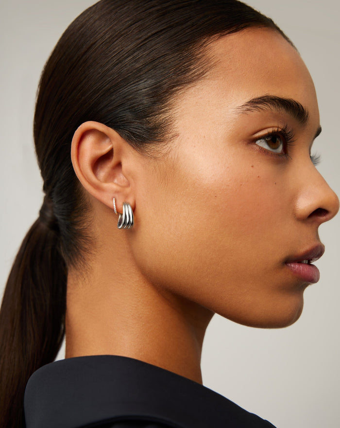 Savi Triple Ridge Hoop Earrings | Sterling Silver Earrings Missoma