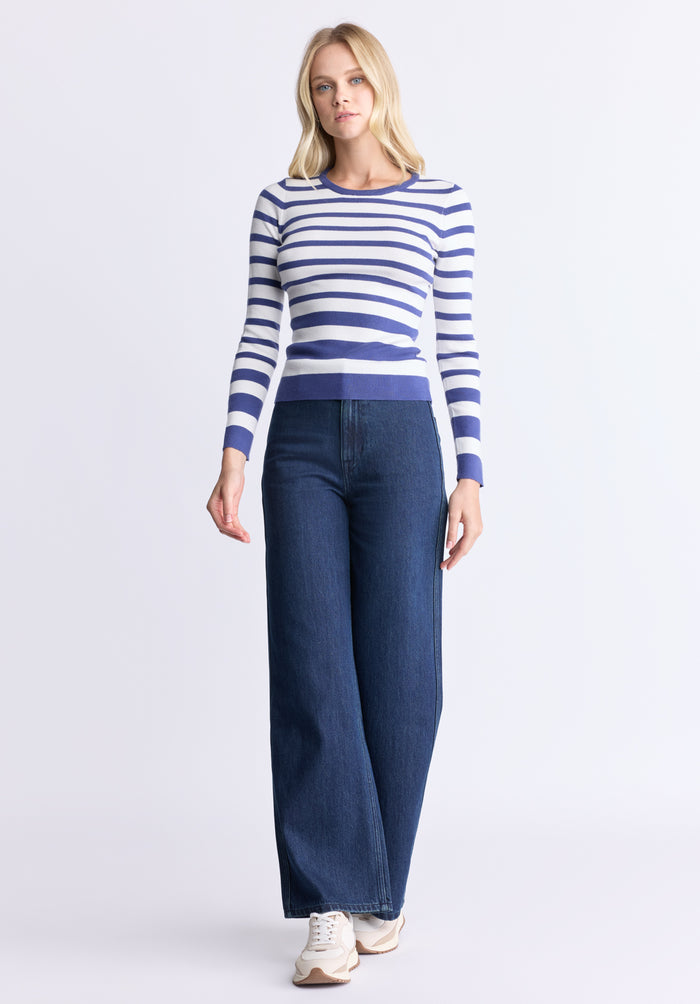 Buffalo Women Sweaters Navy Knit Sweaters Soft Knit Fabric Crew