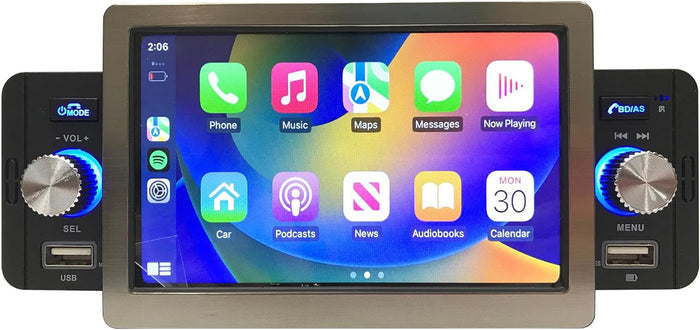 SCUMAXCON Car Stereo 1DIN 5" Car Radio Wireless Carplay Wireless Android auto RDS USB Media Player universal
