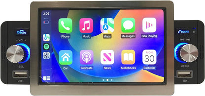 SCUMAXCON Car Stereo 1DIN 5" Car Radio Wireless Carplay Wireless Android auto RDS USB Media Player universal
