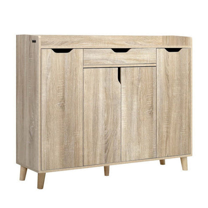 Shoe Cabinet Shoes Storage Rack 120cm Organizer Drawer Cupboard Wood -Home Living Store - -