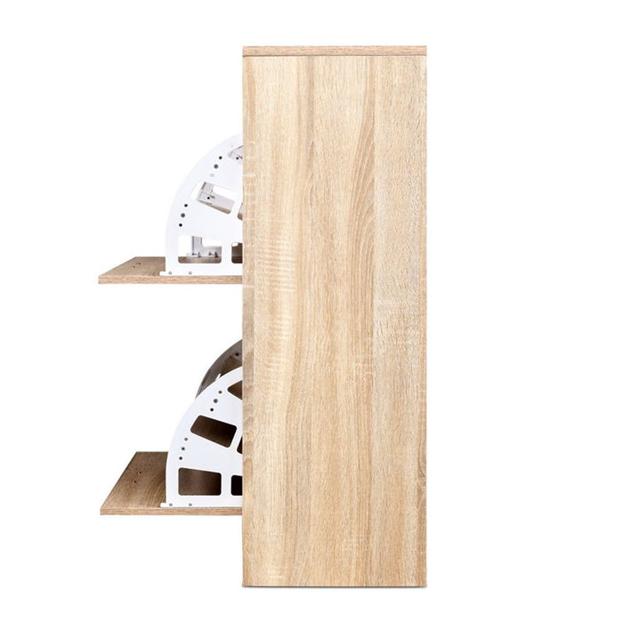 Shoe Cabinet Shoes Storage Rack 24 Pairs Organizer Shelf Cupboard Oak -Home Living Store - -