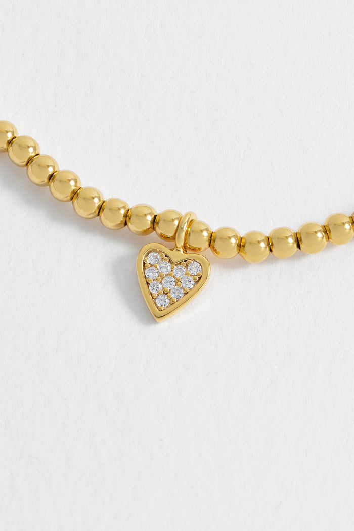 Sienna Beaded Pave Heart Bracelet