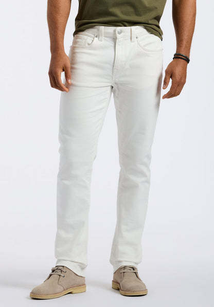 Buffalo Men Jeans White Denim Denim Pants Stretch