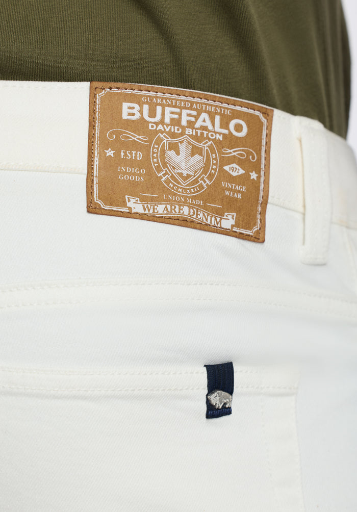 Buffalo Men Jeans White Denim Denim Pants Stretch