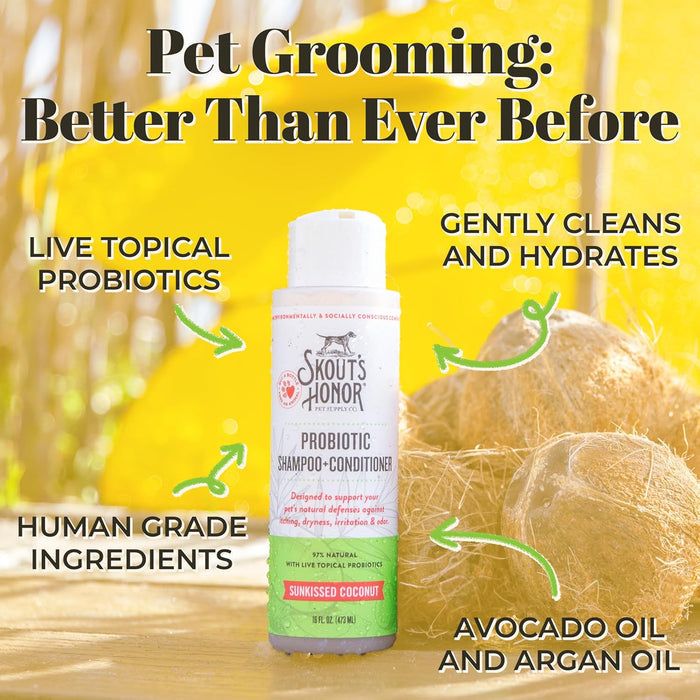Skout's Honor Probiotic Shampoo+Conditioner Sunkissed Coconut - Dog.Dog.Cat.