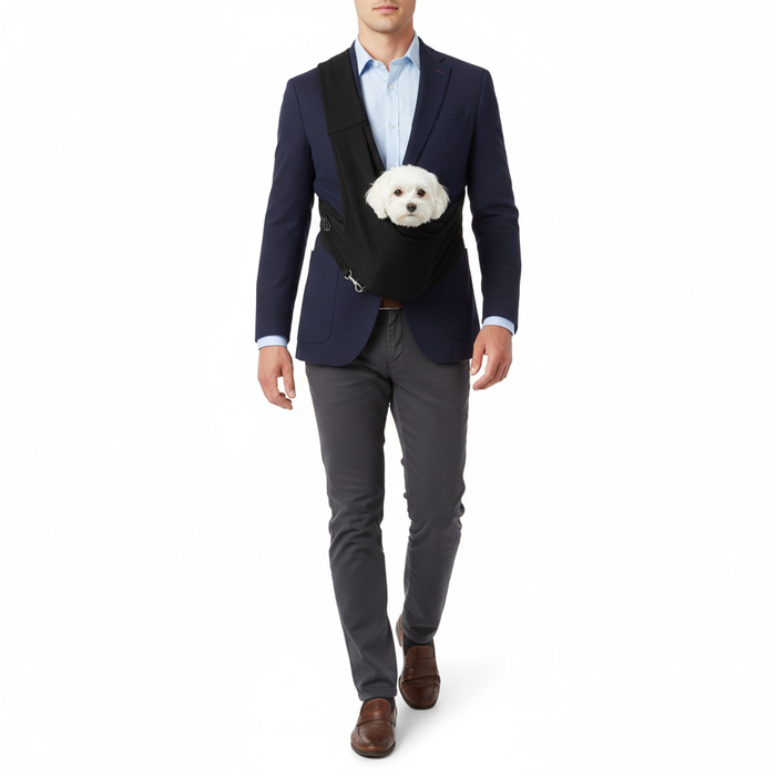 Person with Pet Sling - Walking Pose
