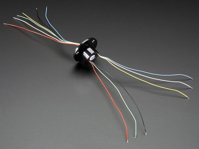 Slip Ring with Flange - 22mm diameter, 6 wires, max 240V @ 2A by The Pi Hut - The Pi Hut