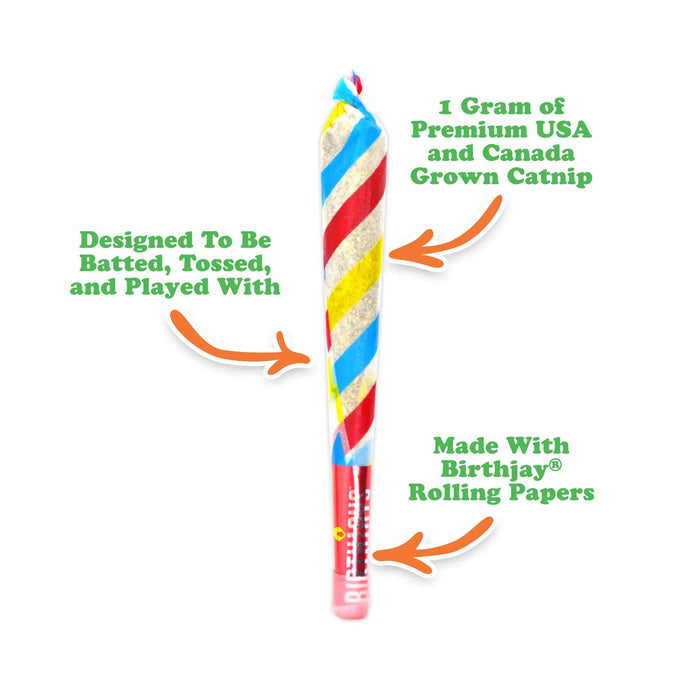 SmarterPaw | Meowijuana & Doggijuana - Meowijuana® Birthjays™ Party Size Catnip Rollies - Dog.Dog.Cat.